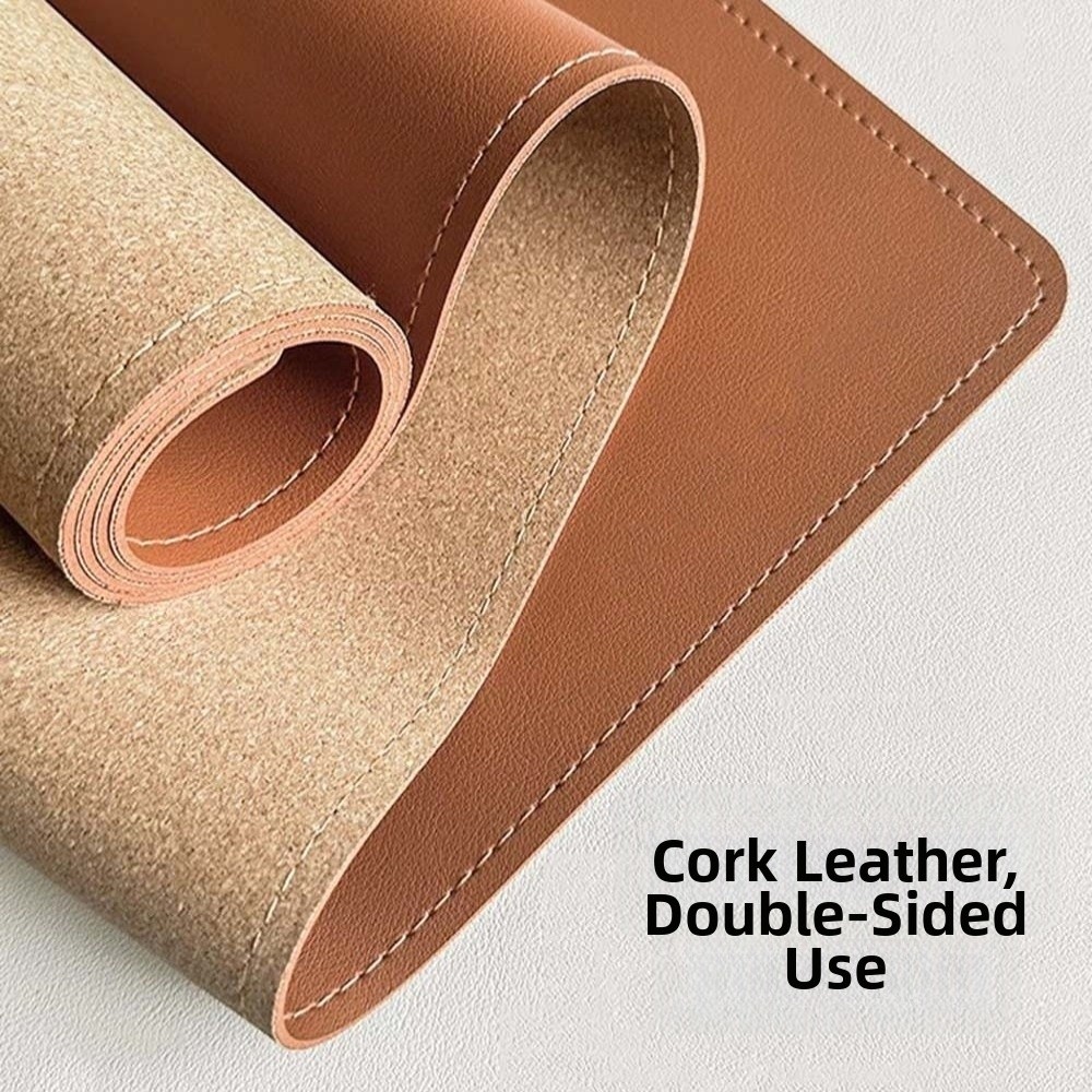 Leather Desk Pad - Bureaublotters Leren schrijfblok Kurk Waterdichte tafelbeschermer
