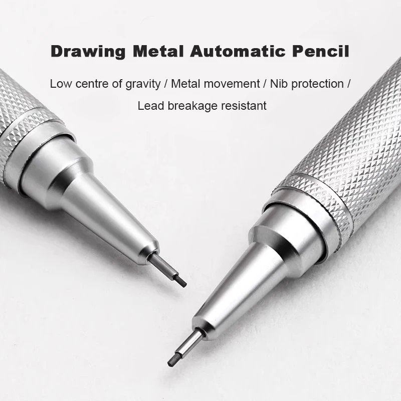 Mechanical Pencil 0.3 - Laag zwaartepunt Metalen vulpotloodset 0,3-0,7 mm