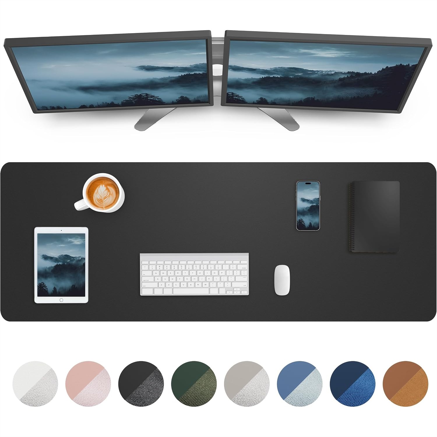 Leather Desk Pad - Grote bureaumat 55x17 inch lederen bureau-onderlegger,