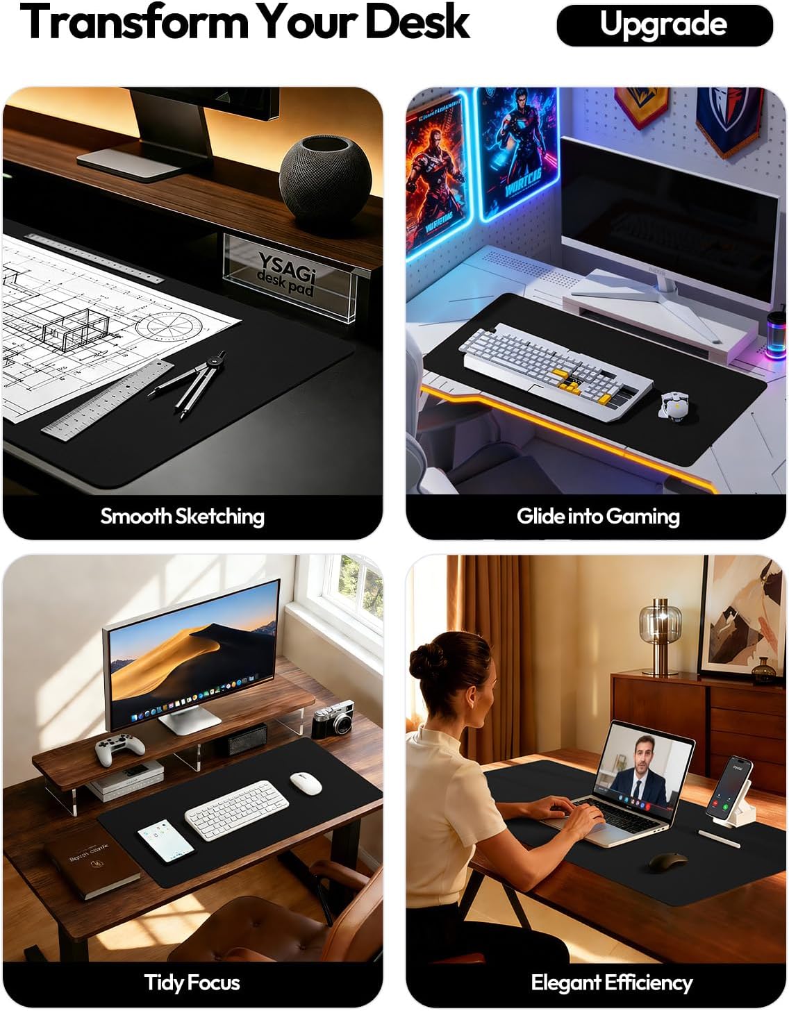 Grote bureau-onderlegger van P - Leather Desk Pad recensie en prijs