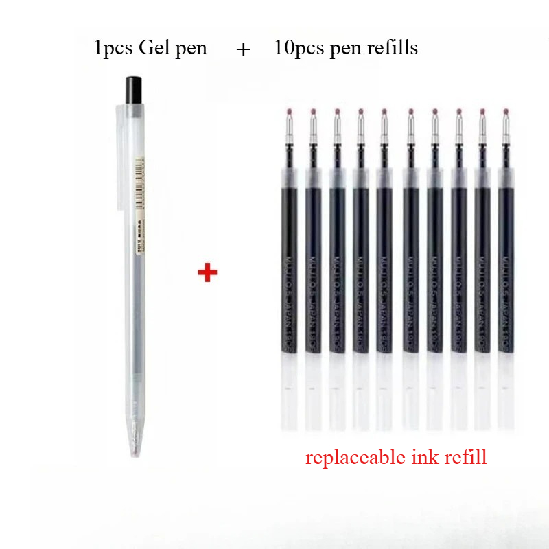 10 stuks drukknoppen met 1 stu - Muji Stationery Gel Pen recensie en prijs