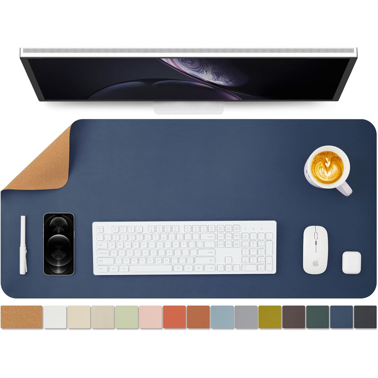 Kurken bureau-onderlegger dubb - Leather Desk Pad recensie en prijs